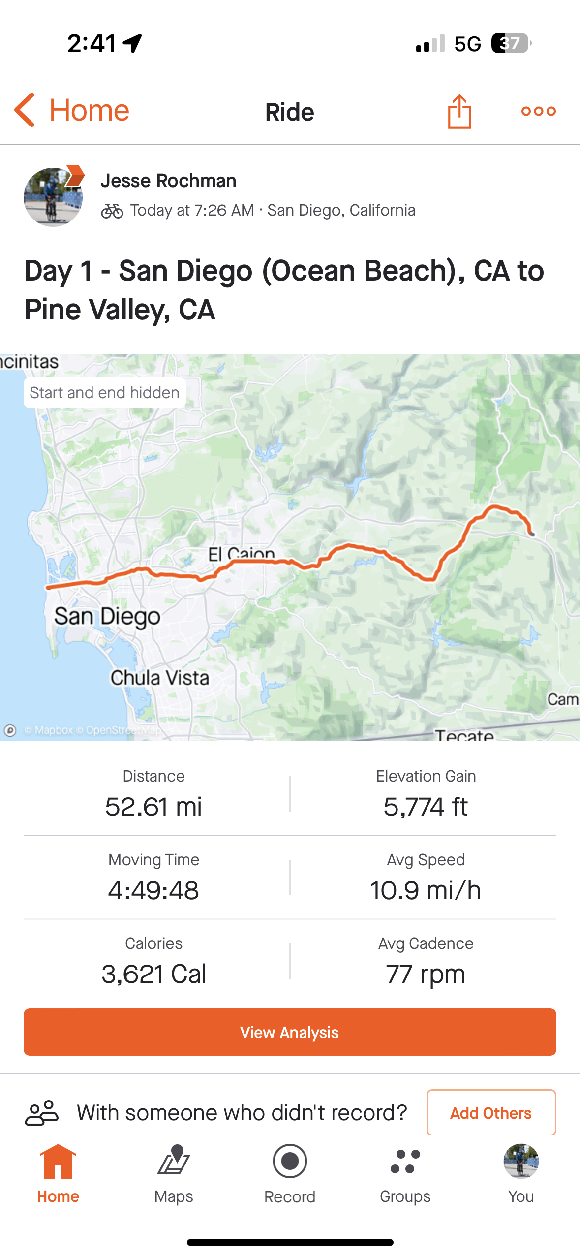 San Diego to Pine Valley