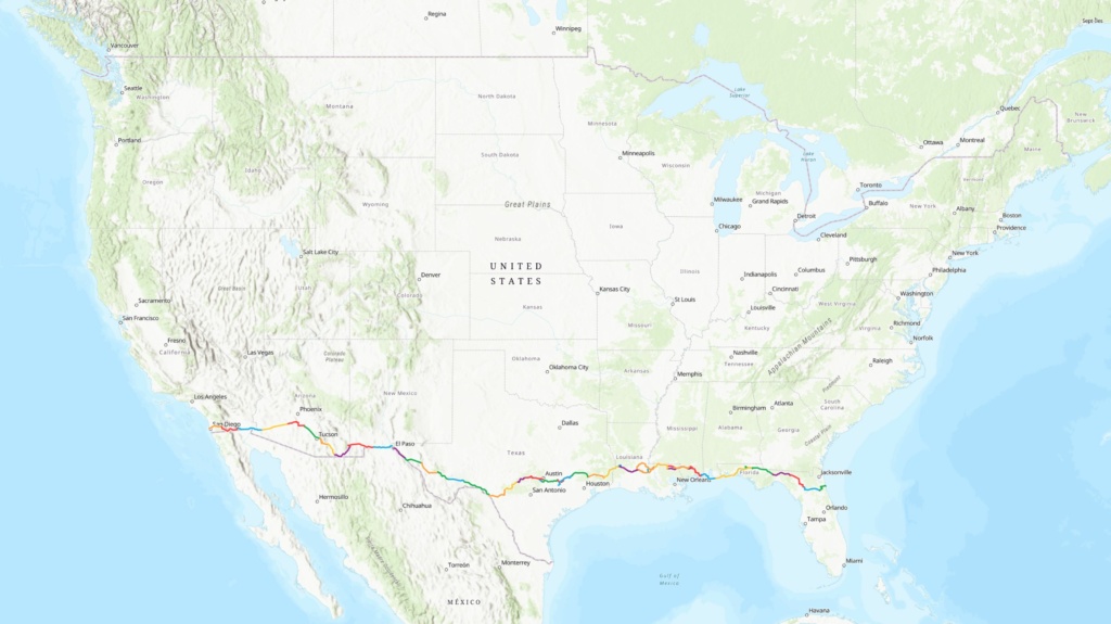 Southern Tier Cycling Route